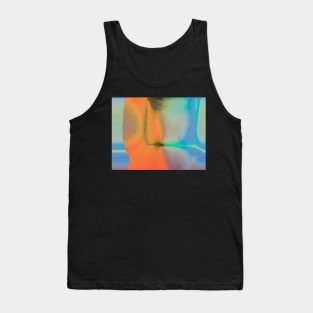 Orange and Blue Abstract Glitch Tank Top